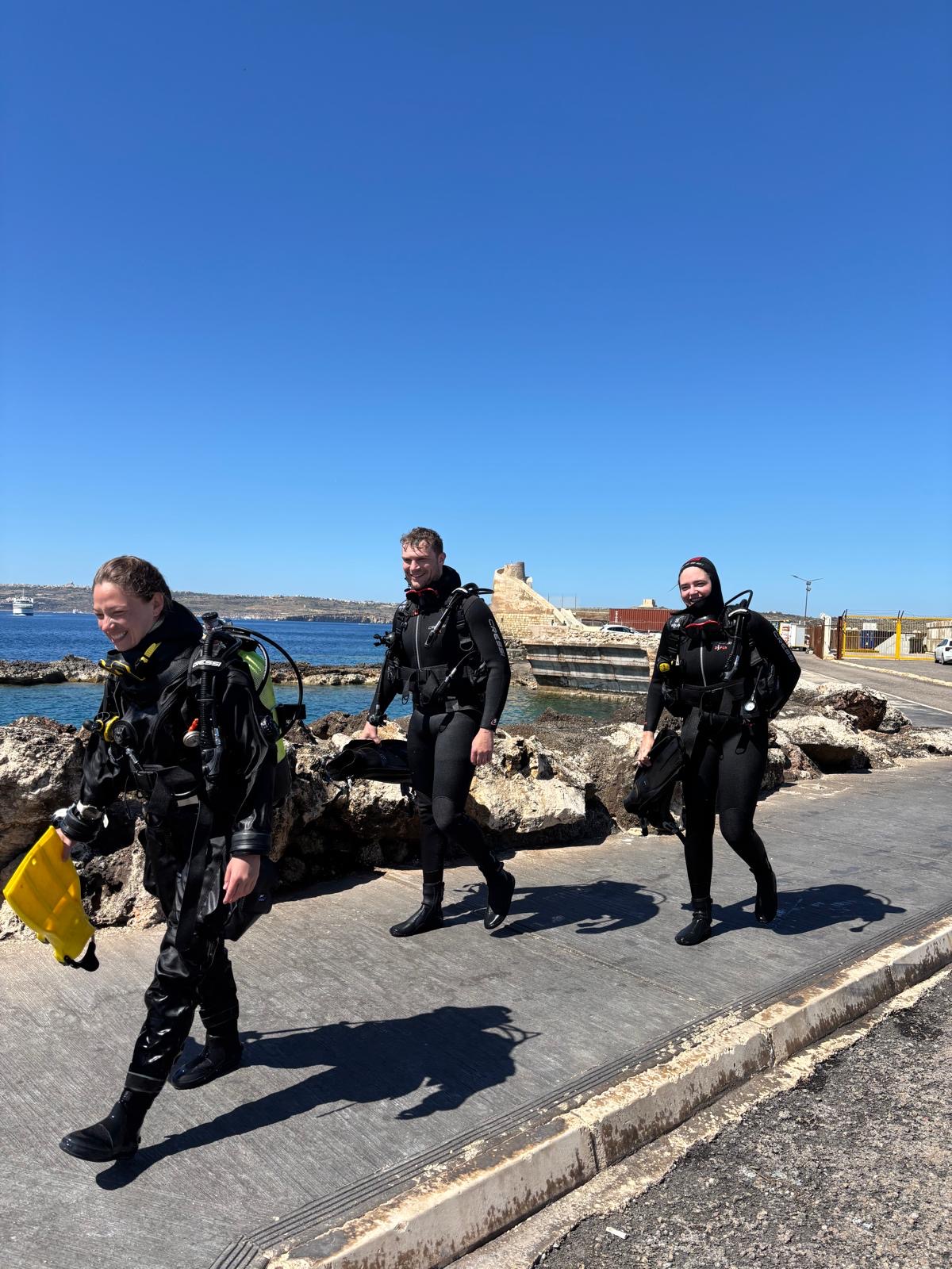 Divers on a colourful reef